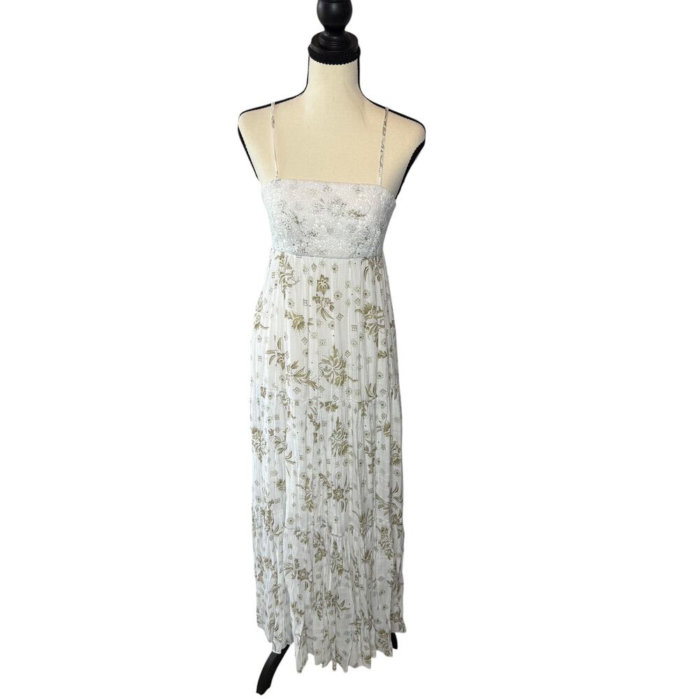 White Floral Lace Maxi Dress Women's S